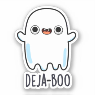 Adesivo Vinheta Ghost Pun Cute Deja Boo
