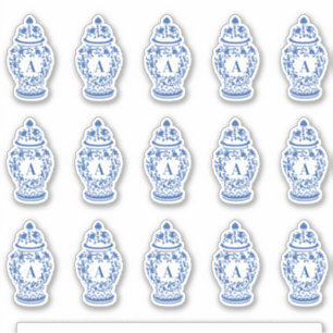 Adesivo Vinheta GingerJar Monograma Chinoiserie