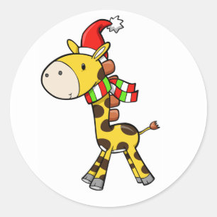 Adesivo Vinheta Giraffe de Natal