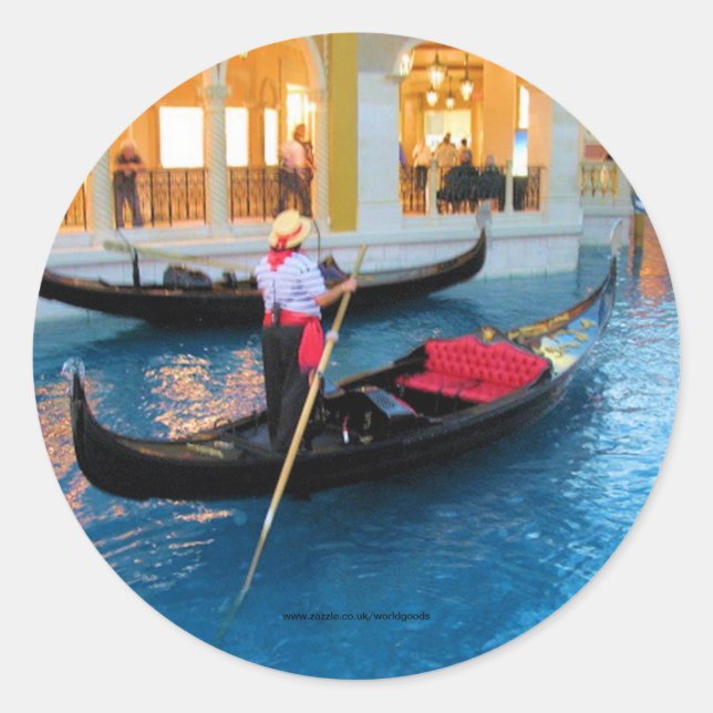 Adesivo vinheta Gondoliers de Veneza Las Vegas (Frente)