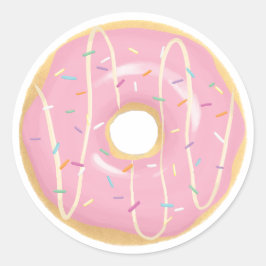 Adesivo Vinheta grande de rosquinha rosa