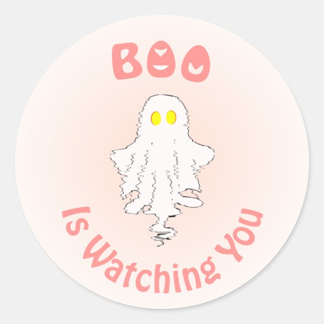 Adesivo Vinheta Halloween | Boo Está Te Observando (Frente)