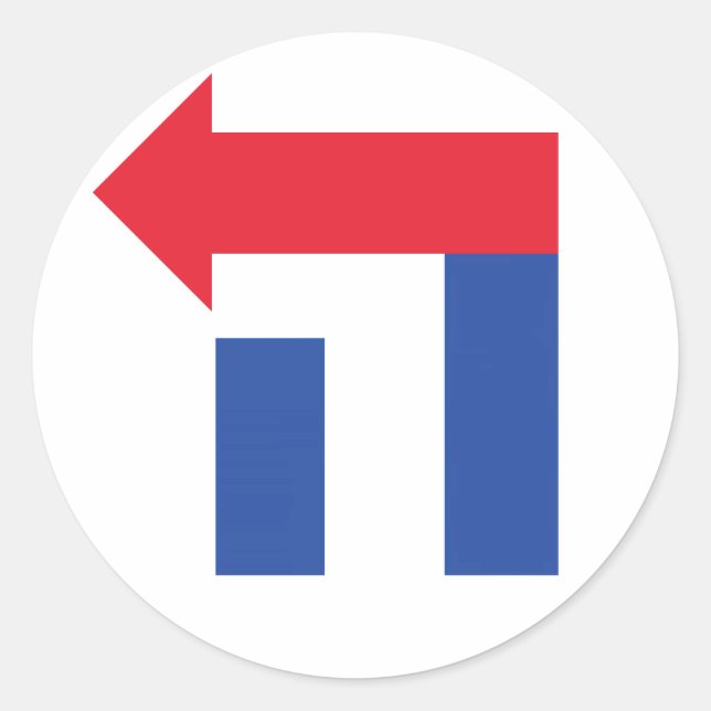 Adesivo Vinheta Hillary Hebraica Vermelha e Azul (Frente)
