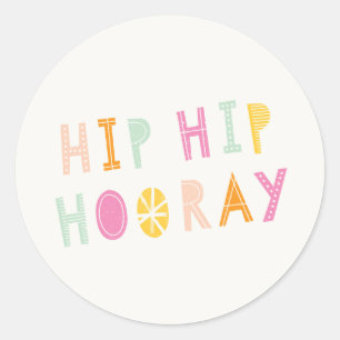 Adesivo Vinheta Hip Hip Hooray - Laranja