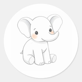 Adesivo Vinheta-Impressão de-Aquarela de Elefante para Beb