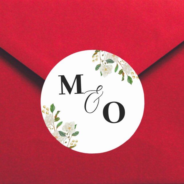 Adesivo Vinheta inicial de casamento personalizado com flo (Criador carregado)