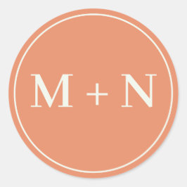 Adesivo Vinheta inicial laranja personalizada com monogram