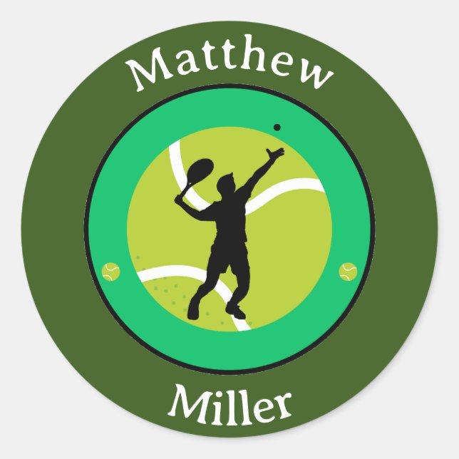 Adesivo Vinheta - Jogador de Tênis - Personalizado - Adici (Frente)