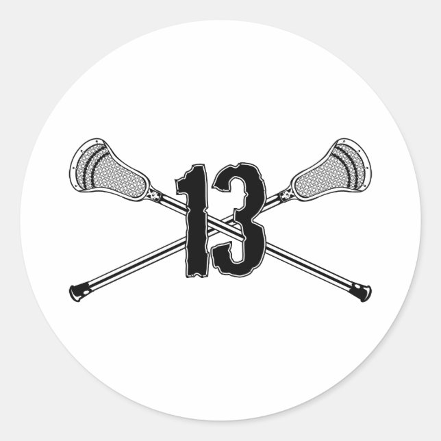 Adesivo Vinheta Lacrosse Número 13 (Frente)