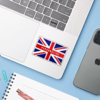 Vinheta laptop de vinil de bandeira britânica