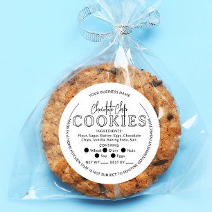 Adesivo Vinheta-lei de algodão Chip Cookies de chocolate b