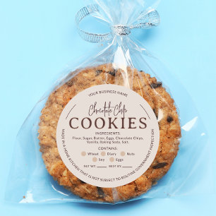 Adesivo Vinheta-Lei de Cottage Chip Cookies Castanho