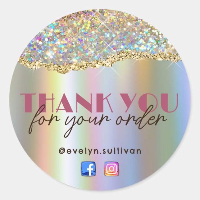 Adesivo Vinheta Luminosa Iridescente Dourada Faux (Frente)