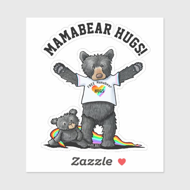Adesivo Vinheta Mamabear Hugs (Folha)