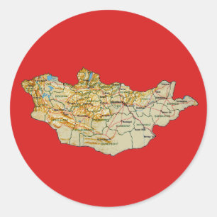 Adesivo Vinheta Map Mongólia