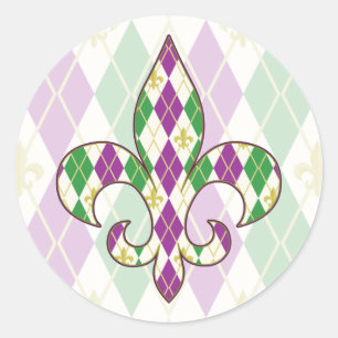 Adesivo Vinheta Mardi Gras Argyle