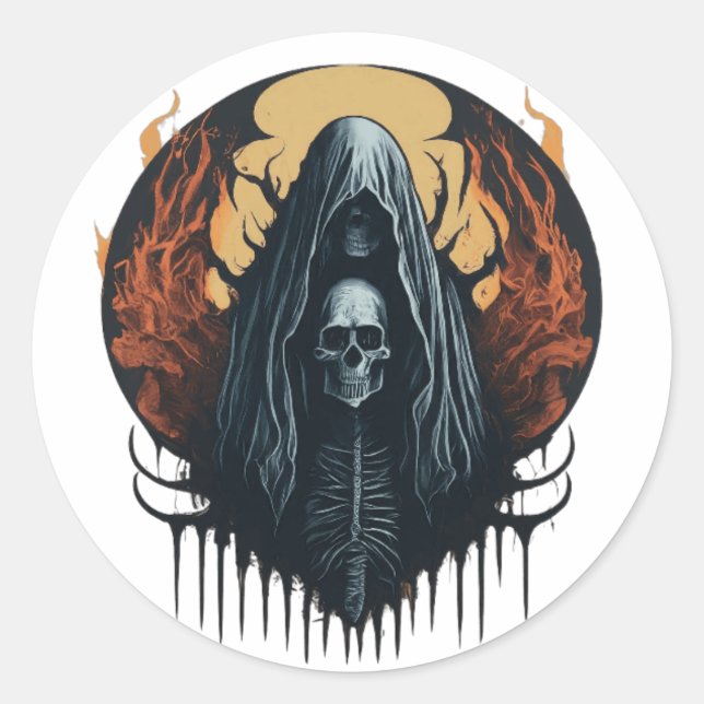 Adesivo Vinheta Máscara de Banda de metal fantasma monstru (Frente)