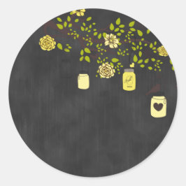 Adesivo Vinheta-Mason-Jar Amarelo-Alcalço