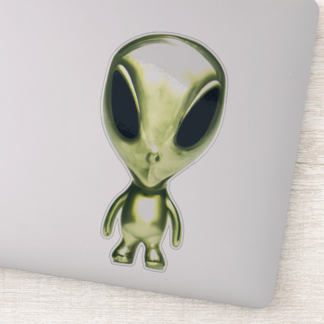 Adesivo Vinheta metálica de Alienígena extraterrestre (Detalhe)