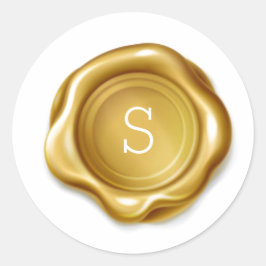 Adesivo Vinheta Metálica Dourada Monograma Cera Derretida