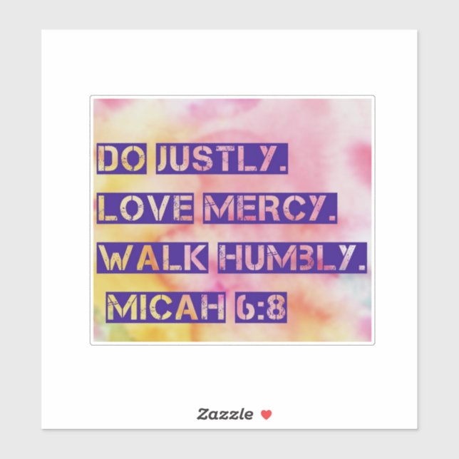Adesivo Vinheta Micah 6:8 (Folha)