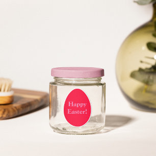 Adesivo Vinheta mínima de Páscoa vermelha e rosa