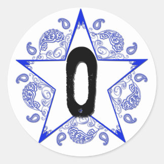 Adesivo Vinheta Monográfica Azul Ocidental "O"