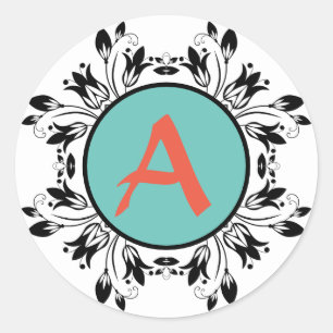 Adesivo Vinheta MONOGRAM preto e branco