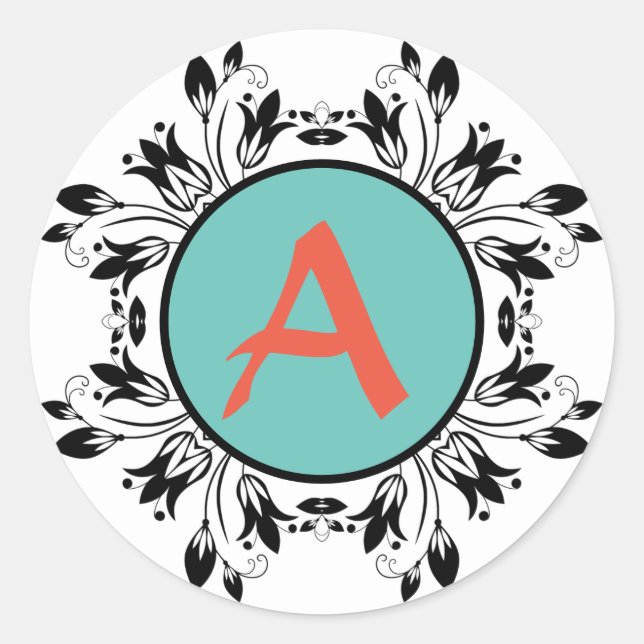 Adesivo Vinheta MONOGRAM preto e branco (Frente)