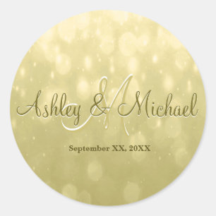 Adesivo Vinheta Monograma Amarelo Dourado