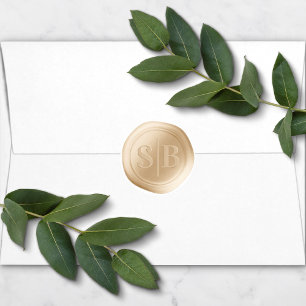 Adesivo Vinheta Monograma de Casamento de Cera Dourada Ama