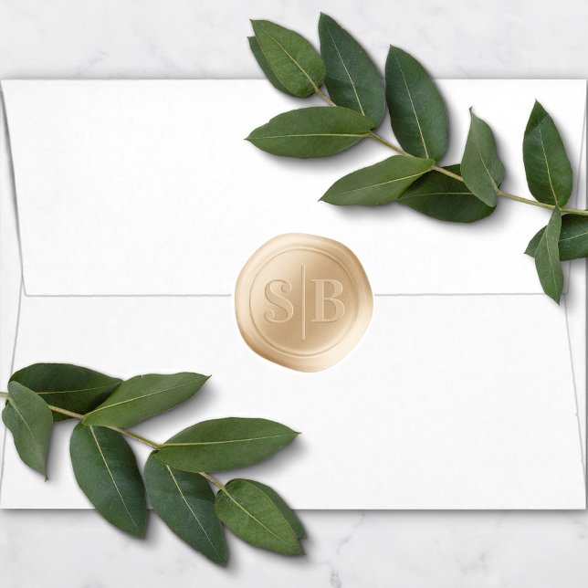 Adesivo Vinheta Monograma de Casamento de Cera Dourada Ama (Criador carregado)