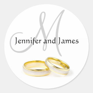 Adesivo Vinheta Monograma de Nomes de Casamento Dezembro