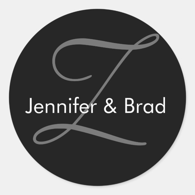 Adesivo Vinheta Monograma de Nomes de Noiva de Casamento (Frente)