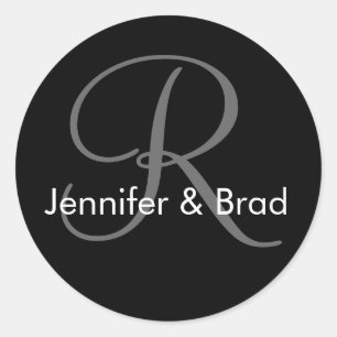 Adesivo Vinheta Monograma de Nomes de Noiva de Casamento