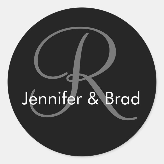 Adesivo Vinheta Monograma de Nomes de Noiva de Casamento (Frente)