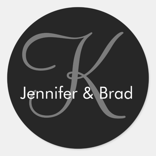 Adesivo Vinheta Monograma de Nomes de Noiva de Casamento (Frente)