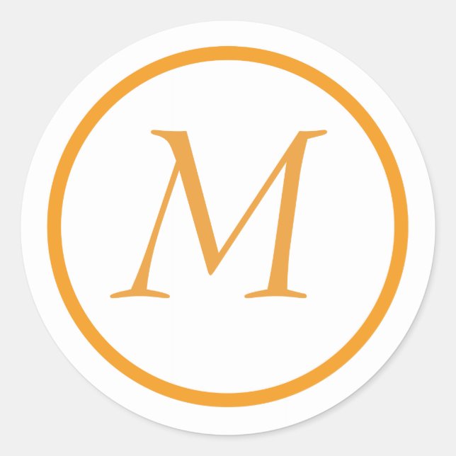 Adesivo Vinheta Monograma Laranja (Frente)