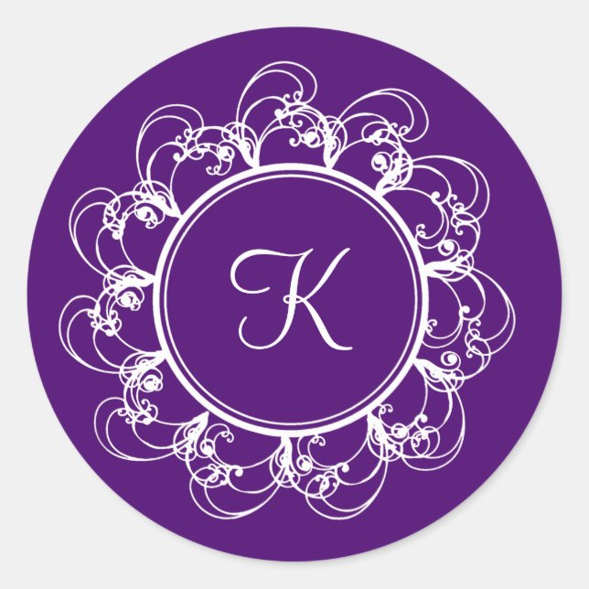 Adesivo Vinheta monograma (roxo) (Frente)