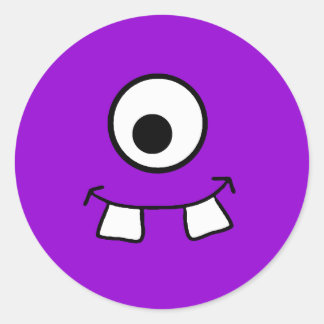Adesivo Vinheta Monstro Roxo De Olhos Googosos