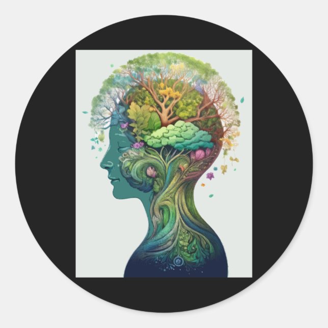 Adesivo Vinheta mundial para o Dia Mundial da Saúde Mental (Frente)