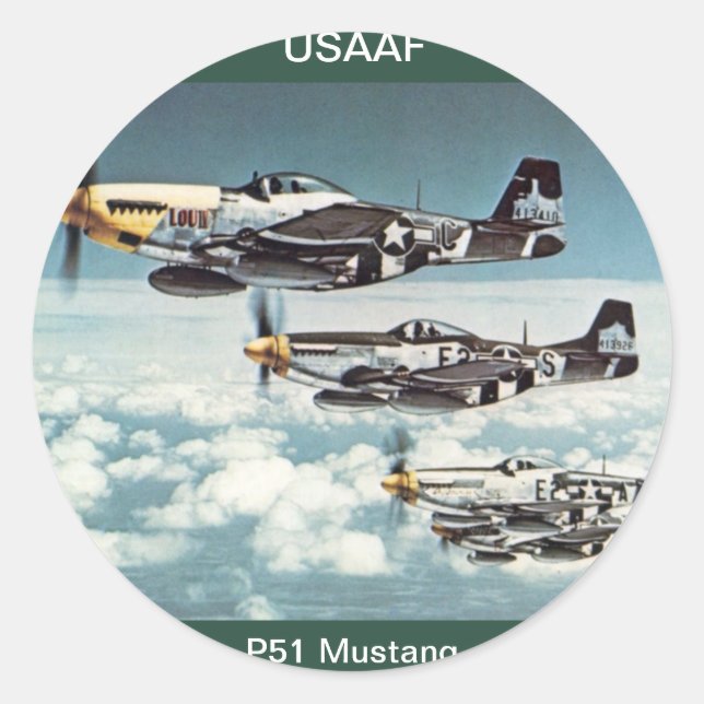 Adesivo Vinheta Mustang USAAF P-51 (Frente)