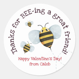 Adesivo Vinheta Namorados de Abelhas de Aquarelas