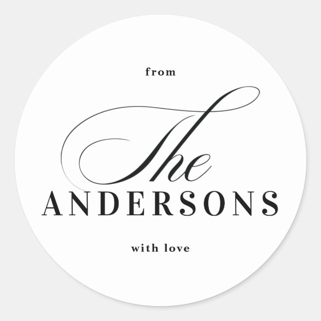 Adesivo Vinheta Natal de Nome da Família Simples (Frente)