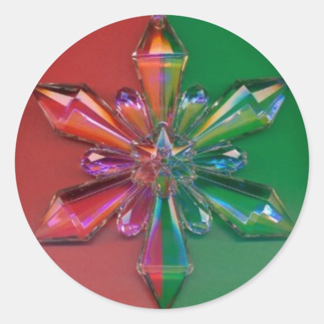 Adesivo Vinheta Natal de Ornamento em Floco de Neve (Frente)