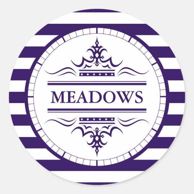 Adesivo Vinheta náutica Elegante de Marinho Clássico Monog (Frente)