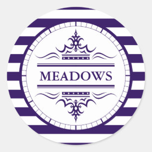 Adesivo Vinheta náutica Elegante de Marinho Clássico Monog