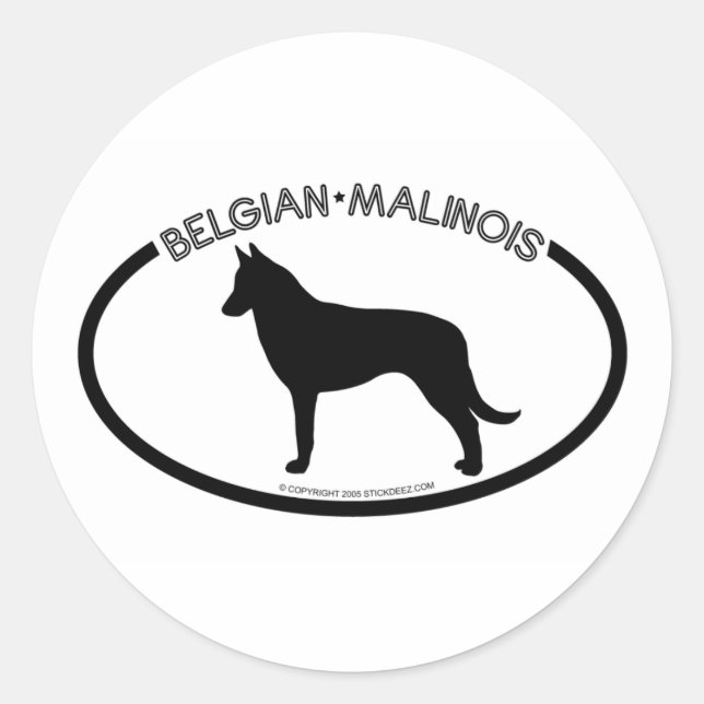 Adesivo Vinheta Negra Malinois Belga (Frente)