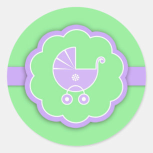 Adesivo Vinheta neutra verde chá de fraldas