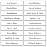 Adesivo Vinheta Número da Tabela Nomes de Convidado do Car<br><div class="desc">Fácil de personalizar,  nomes e números de tabelas/números e nomes de tabelas de cartões de casamento individuais.</div>